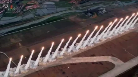 Ցնցող տեսանյութ Հյուսիսային Կորեայից՝ 18 բալիստիկ հրթիռների միաժամանակյա արձակում