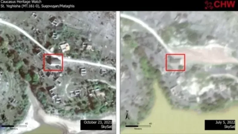 Մատաղիսի Սուրբ Եղիշե եկեղեցու մոտ ադրբեջանցիները հողային աշխատանքներ են սկսել. Caucasus Heritage Watch