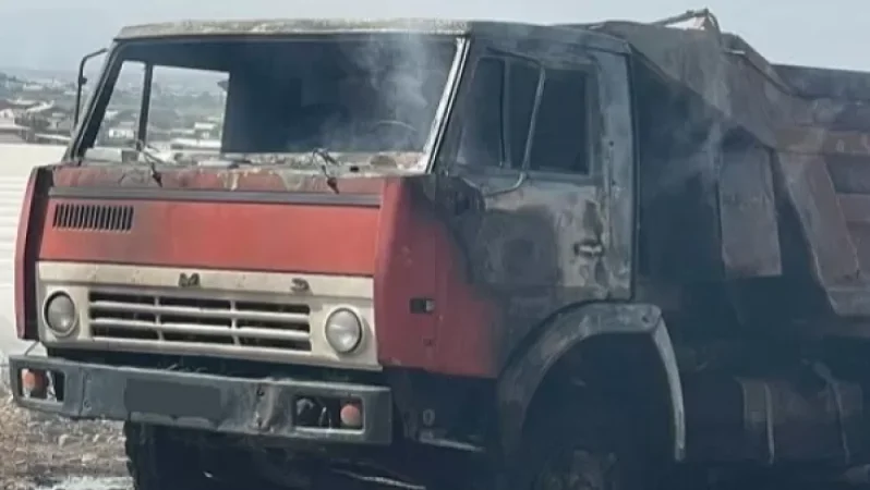 Photos: KamAZ Caught Fire, Driver Electrocuted and Died