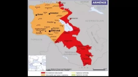 Ֆրանսիան քարտեզ է հրապարակել․ իր քաղաքացիներին խորհուրդ չի տալիս այցելել ՀՀ նշված տարածքներ