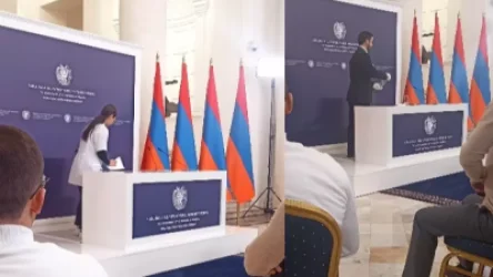 ԼՈՒՍԱՆԿԱՐՆԵՐ. Սպիտակ համազգեստով աշխատակիցը մանրէազերծեց վարչապետի սեղանը