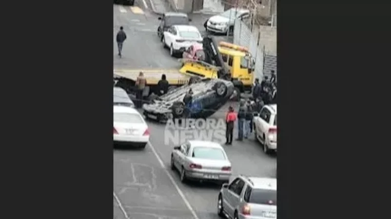Photo: Car Overturned in Yerevan
