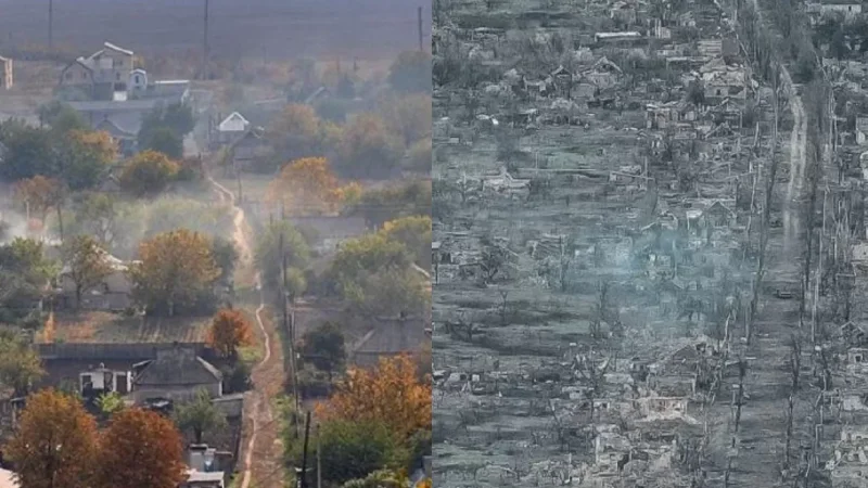 PHOTOS: The City of Marinka in Donetsk Region Before and After War
