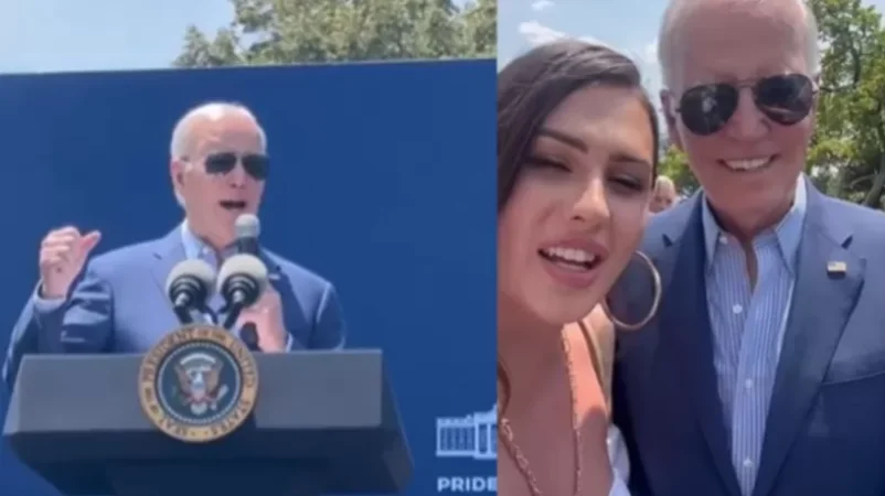 Photos: Model Strips After Posing with Biden in White House Yard