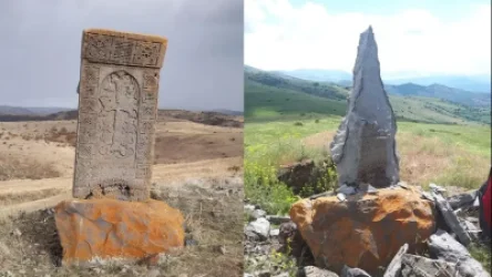 ԼՈՒՍԱՆԿԱՐՆԵՐ. Վայոց Ձորում 13-րդ դարի խաչքարը վնասվել է կայծակի հետևանքով