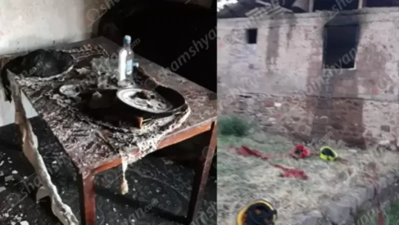 Photos: Fire Erupts in One of the Houses in Byurakan, Charred Body Found in Bedroom