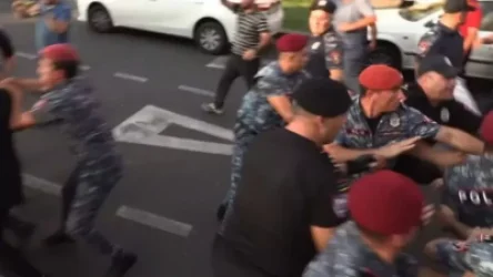 ՏԵՍԱՆՅՈՒԹ. Լարված իրավիճակ Կառավարության շենքի դիմաց. ակցիայի մասնակիցներին փորձում են բերման ենթարկել