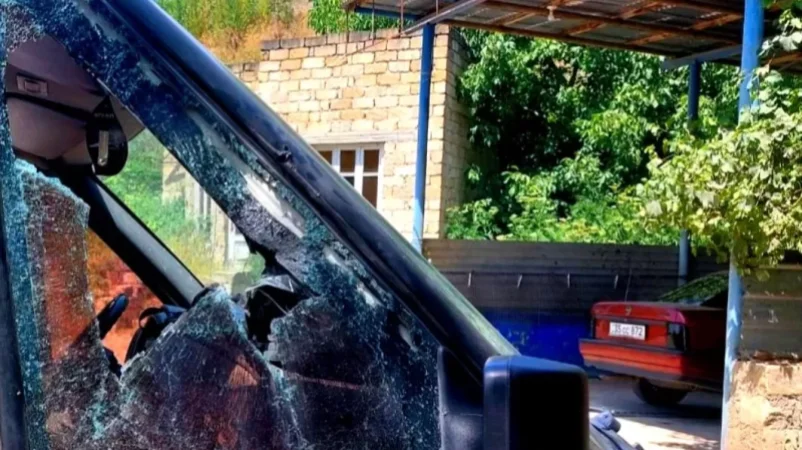 Photos: Civilian Vehicle Damaged by Gunfire from Azerbaijani Positions