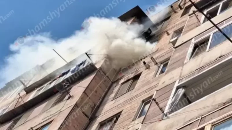 Large Fire in a Residential Building in Yerevan
