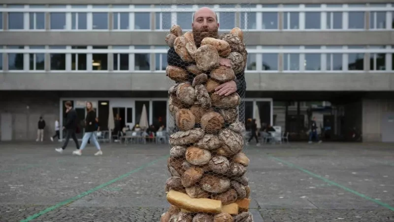 Photo: Armenian Activist Misha Badasyan's Protest in Zurich