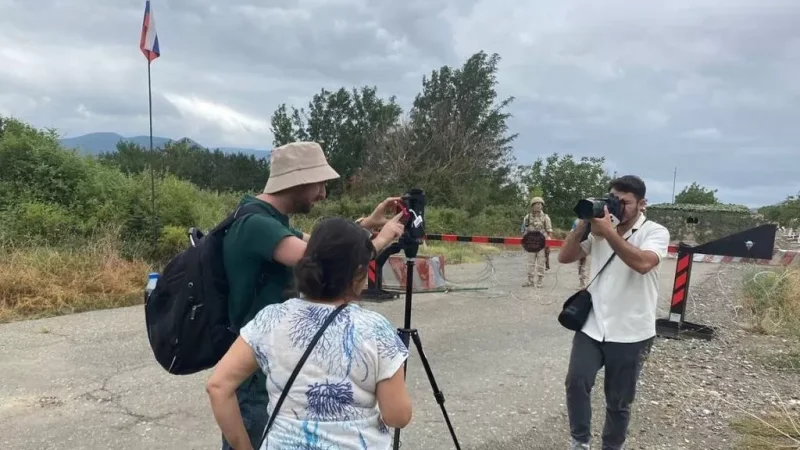 Photos: Azerbaijan Takes Bloomberg, Reuters, and BBC Journalists to Akna-Stepanakert Route
