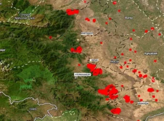 Оկուպաgված Արցախում հրդեհները հասել են Տիգրանակերտի պատմամշակութային արգելոցը և Ամարասի վանական համալիր