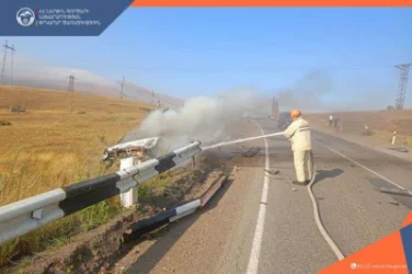 Վթար՝ հրդեհի բռնկմամբ. վարորդը հոսպիտալացվել է