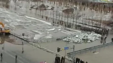 ՏԵՍԱՆՅՈՒԹ. Գետը դուրս է եկել ափերից և հեղեղել քաղաքի մի մասը. Ղազախստան