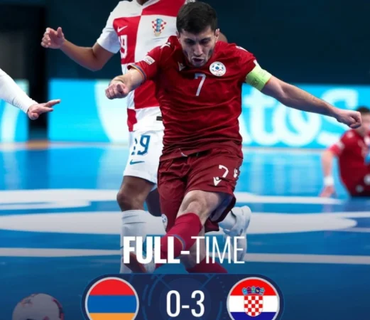 Հայաստան-Խորվաթիա ֆուտբոլային հանդիպումն ավարտվեց 0։3 հաշվով