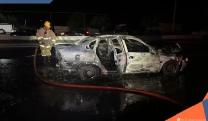 Երևան-Երասխ ավտոճանապարհին ավտոմեքենա է այրվել