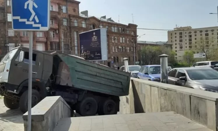 Photo: Truck Found on Stairway of Underpass