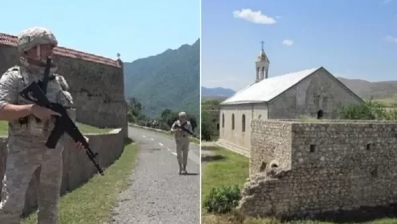 Ամարասի վանքի վրայից կրկին իջեցվել է Արցախի դրոշը. ռուս սպան կոշտ կերպով ասել է այլևս չդնել. Aysor. am