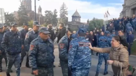 Ավտոբուսներով ոստիկաններին բերում են Գյումրիի համայնքապետարան