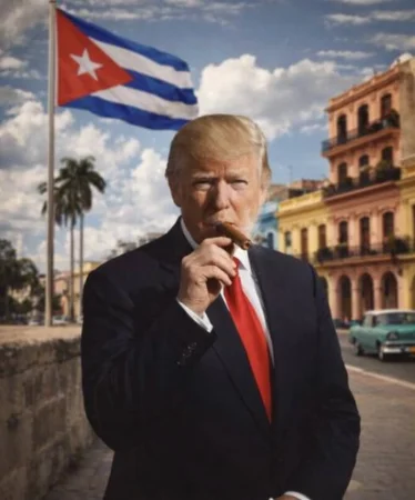 Թրամփը հրապարակել է ԱԲ-ով ստեղծված լուսանկար՝ Կուբայի դրոշի ֆոնին