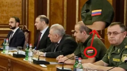 ԱԽ նիստին ԱԱԾ տնօրենի համազգեստին ՀՀ պետական դրոշի փոխարեն Կոլումբիայի դրոշն է