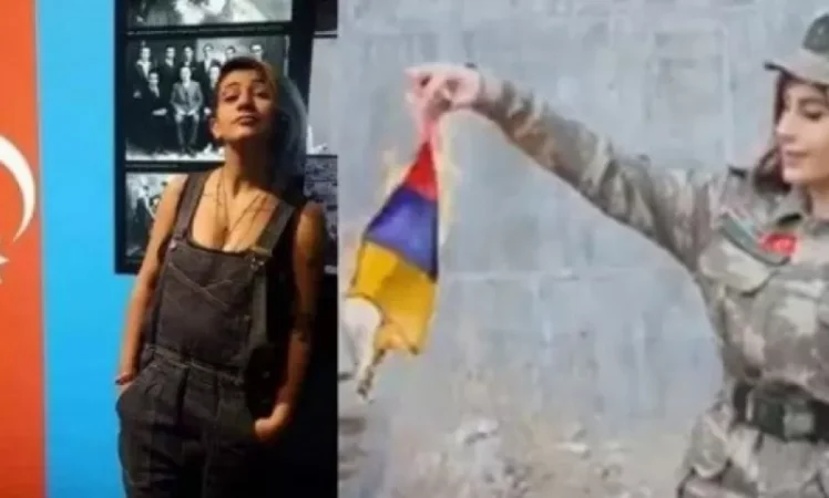 VIDEO: Asya Khachatryan's Response to Azerbaijan: Shoes Cleaned with Armenian Flag
