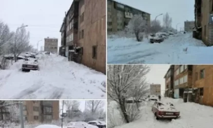 Ձյան առատ տեղումներ Ջերմուկում․ մեքենաներ են վնասվել