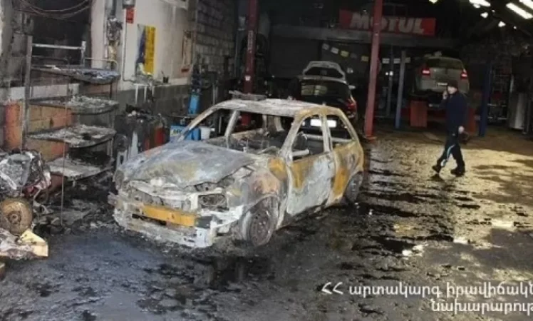 Հրդեհ Երևանում գտնվող  ավտոտեխսպասարկման կետում․ ԱԻՆ
