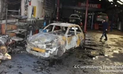 Հրդեհ Երևանում գտնվող  ավտոտեխսպասարկման կետում․ ԱԻՆ