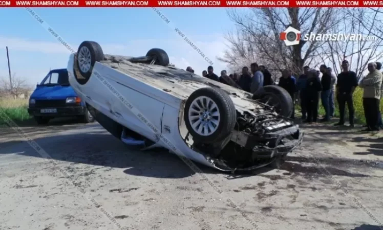 Այգեստան գյուղում բախվել են ВАЗ 2101-ը և BMW-ն, վերջինը գլխիվայր շրջվել է