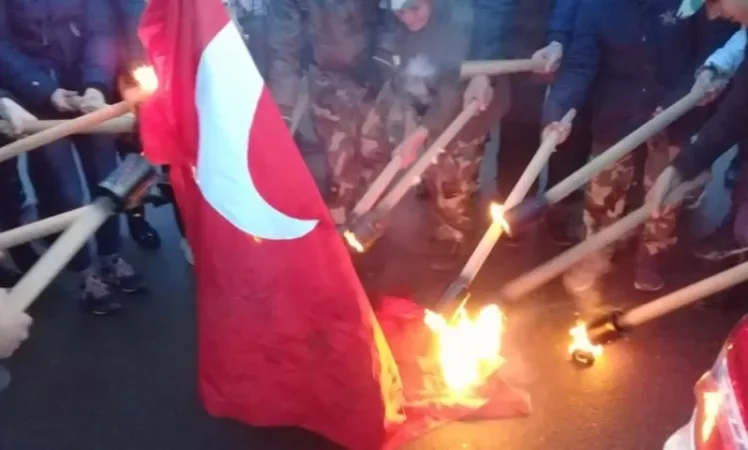 Photos. Turkey's Flag Burned in Vanadzor