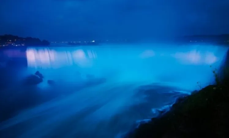 Niagara Falls Illuminated Blue in Honor of Prince Harry's Newborn Son