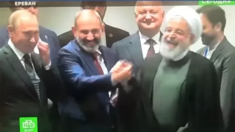 VIDEO: Pashinyan, Putin, and Rohani in High Spirits