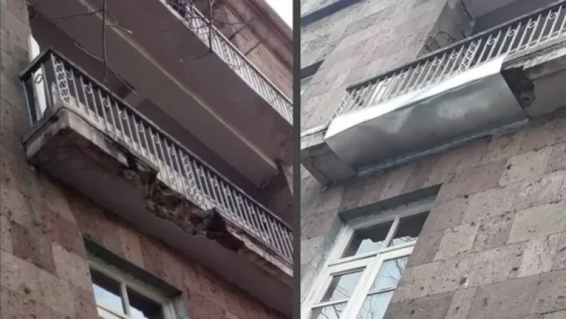 Քաղաքացու ահազանգով քաղաքապետարանը պատշգամբի վտանգը չեզոքացրել է