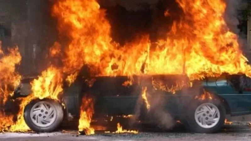Cars Burned Near Erebuni Auto Market