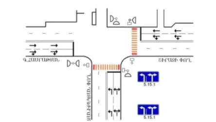 Երթևեկության փոփոծություն Հասրաթյան-Շիրազի-Ջանիբեկյան փողոցների խաչմերուկում