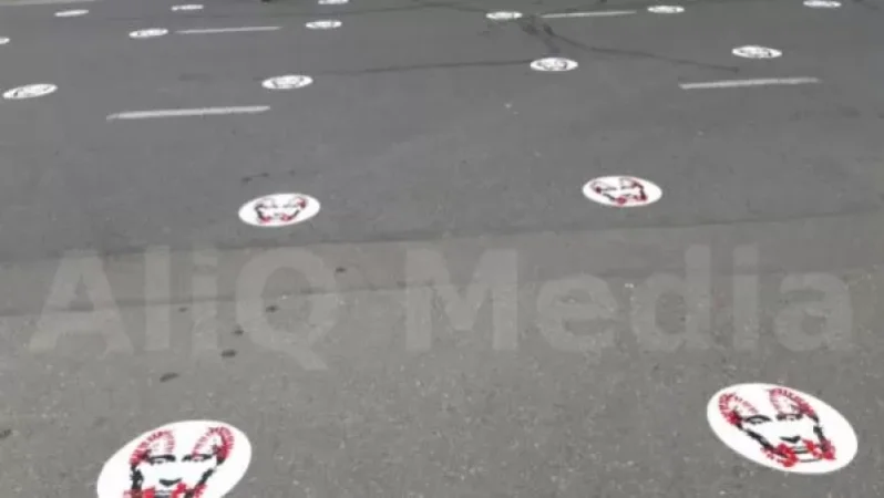 Վրաստանում Պուտինի պատկերով գծանշումներ են արվել՝ սոցիալական հեռավորություն պահպանելու համար