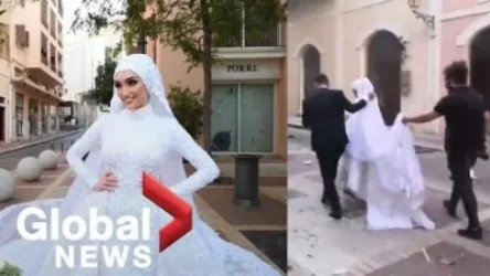 ՏԵՍԱՆՅՈՒԹ. Բեյրութում հզոր պայթյունը գրանցվել է հարսանեկան զույգի ֆոտոսեսիայի ժամանակ