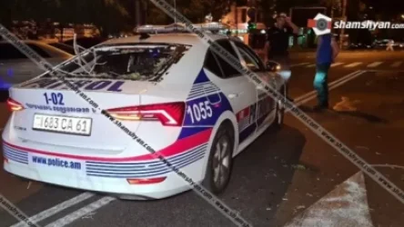 Հաստաբուն ծառը Տերյան-Մոսկովյան փողոցների խաչմերուկում պոկվել և ընկել է պարեկային ծառայության ավտոմեքենայի վրա