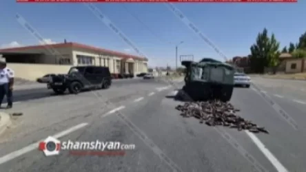 ՏԵՍԱՆՅՈՒԹ․ Խոշոր ավտովթար Կոտայքի մարզում․ բախվել են «Յաշիկն» ու սմբուկով բարձված Ford-ը