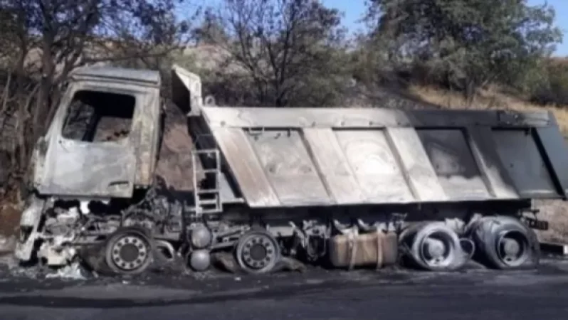 Կապան-Գորիս ավտոճանապարհին բեռնատար է այրվել