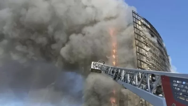 VIDEO: A High-Rise Hotel in Milan is Ablaze as Firefighters Battle the Flames