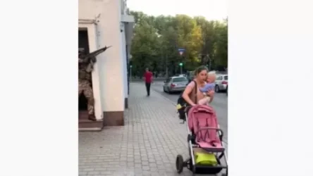 ՏԵՍԱՆՅՈՒԹ. Զորավարժություններ՝ Ռիգայի կենտրոնում, մանկասայլակով կնոջ և այլ անցորդների կողքին