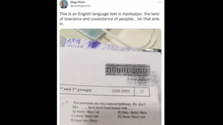 «Հայերը շատ անբարոյական են». Ադրբեջանում նույնիսկ անգլերենի քննությունն է հայերի մասին