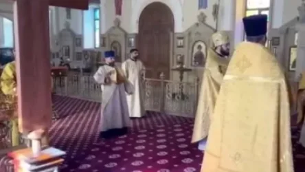 ՏԵՍԱՆՅՈՒԹ. Բաքվի Ռուս Ուղղափառ եկեղեցում պատարագի ժամանակ աղոթում են «հաղթանակած Հեյդարովիչի» համար