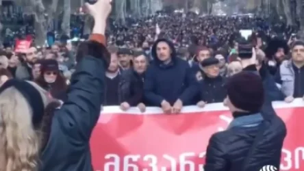 Հարյուրավոր քաղաքացիներ երթ են անում Թբիլիսիի կենտրոնական պողոտաներով. դեմ են «կանաչ անձնագրերի» համակարգին