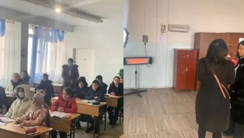 Առաջին լուսանկարում երեխաներն են դասի ժամանակ, երկրորդում տնօրենի աշխատասենյակն է