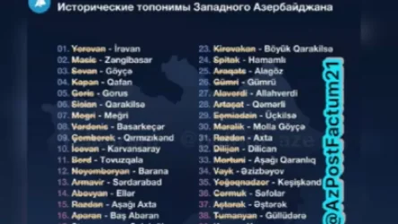 ԼՈՒՍԱՆԿԱՐ. Հայաստանի բնակավայրերը ներկայացնում են որպես պատմական Ադրբեջան ու տարածում ադրբեջանական անվանումները