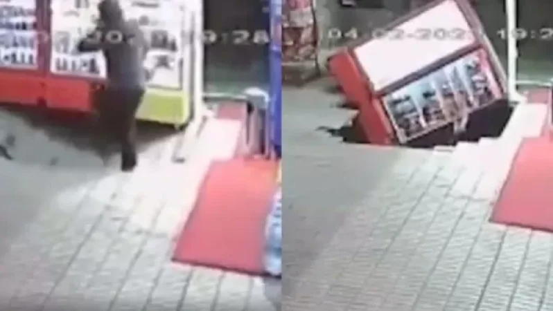 VIDEO: Ground Collapses Under Citizen's Feet in Turkey