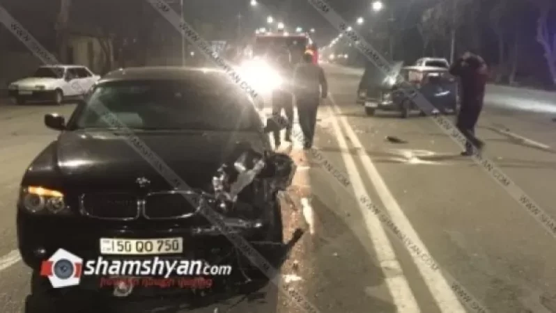 Ավտովթար՝ Երևանում. բախվել են BMW-ն ու «07»-ը․ կան բերման ենթարկվածներ